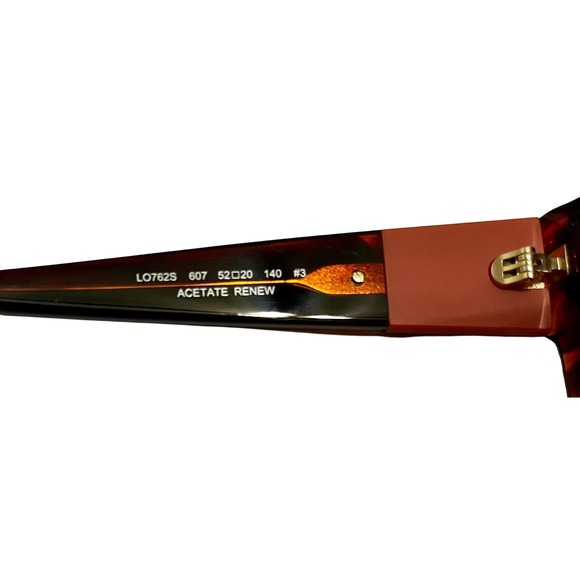 Longchamp Medallion 52mm Rectangular Sunglasses Striped Red NWT - Picture 6 of 7